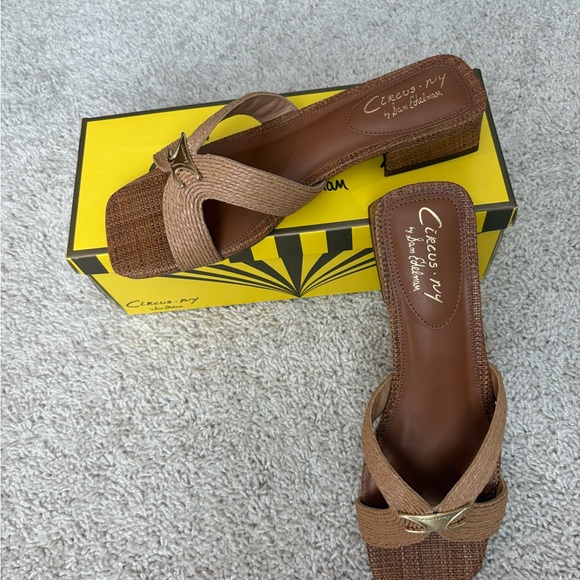 Sam Edelman Woven Brown Slide Sandals - Picture 3 of 6